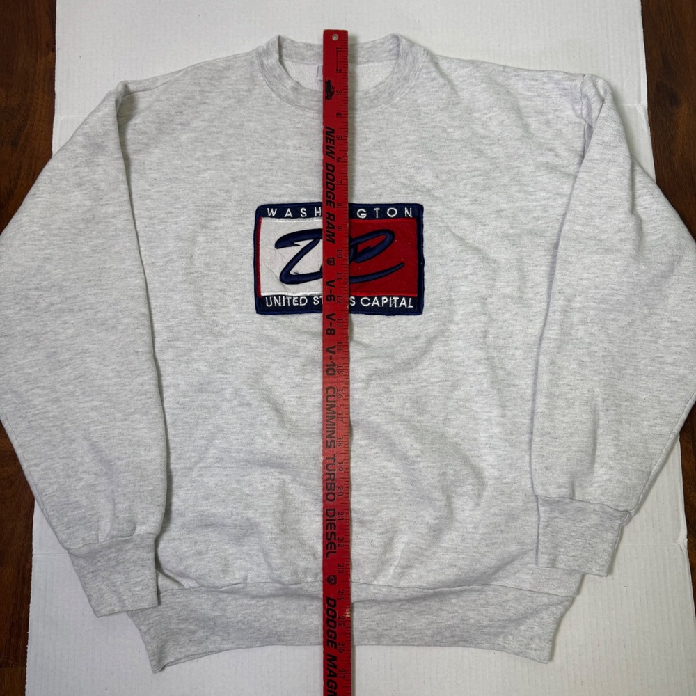 Vintage Washington DC American Knitwear Sweatshirt Grey Size XL USA Made - Picture 5 of 6